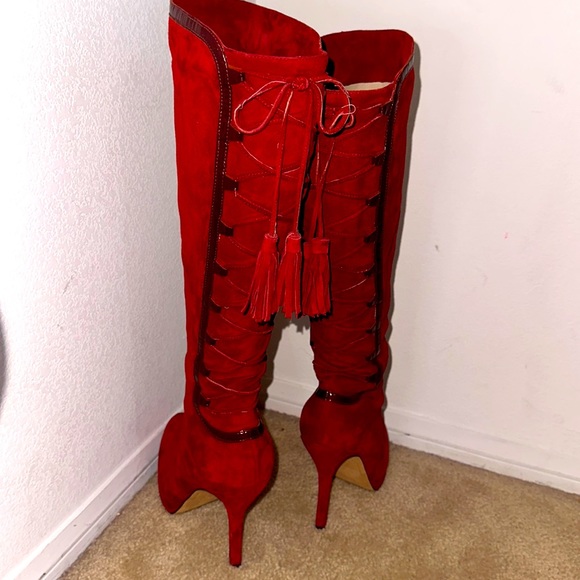 LIKE NEW! Joan & David Suede Boots - Picture 2 of 8